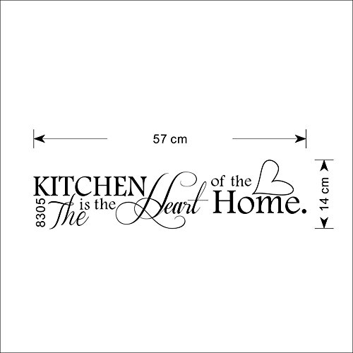 ufengke® „The Kitchen is the Heart of the Home“ Wandtattoo Spruch Zitat, Wandaufkleber Wandbilder für Küche und Esszimmer - 5