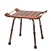 Produktbild Duschstuhl Badhocker/Faltbarer Duschhocker Aus Massivem Holz/6 Höhenverstellbar/Aluminium Rutschfester Badstuhl/Geeignet Für Behinderte, Ältere, Schwangere Frauen, Kinder