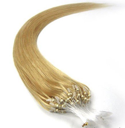 18inch New Remy Human Hair Extensions Easy Loop micro rings beads tipped Straight 100s #24-ash blonde?