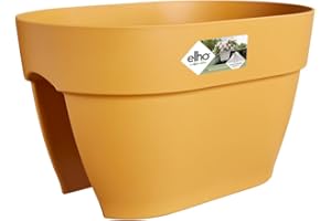 Elho Vibia Campana Flower Bridge 40 - Planteur pour Balcon & Extérieur - Ø 39.0 x H 22.0 cm - Jaune/Jaune Miel