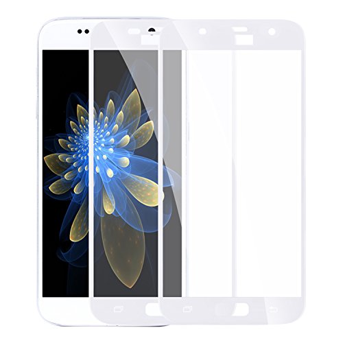 [2-Stücke] Galaxy S7 Panzerglasfolie, ZXK CO 9H Hartglas Tempered Glass 3D Curved Screen Protector Full Coverage Hartglas Schutzfolie für Samsung Galaxy S7 100% durchsichtiger Panzerglas Screen Protector 3D Touch - Rahmen Weiß