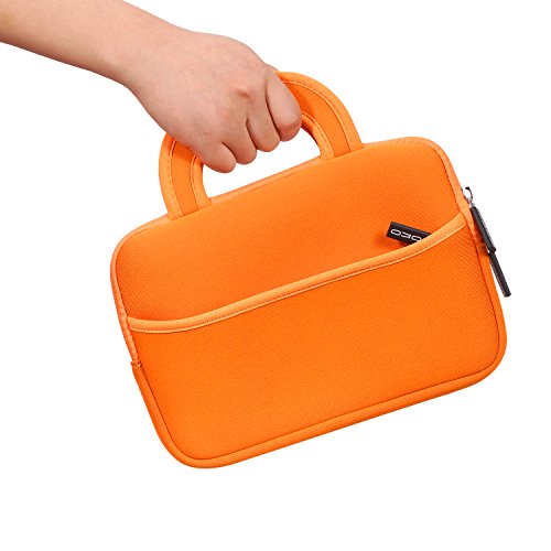 MoKo Universal 7-8 Zoll Tablet Tasche – Neoprene Handtasche Tragetasche Wallet Bag für All-New Fire HD 8 2016, Fire Kids Edition 7″ (5. Gen. 2015), All-New Kindle(8. Gen. 2016), Fire 7, Orange - 5