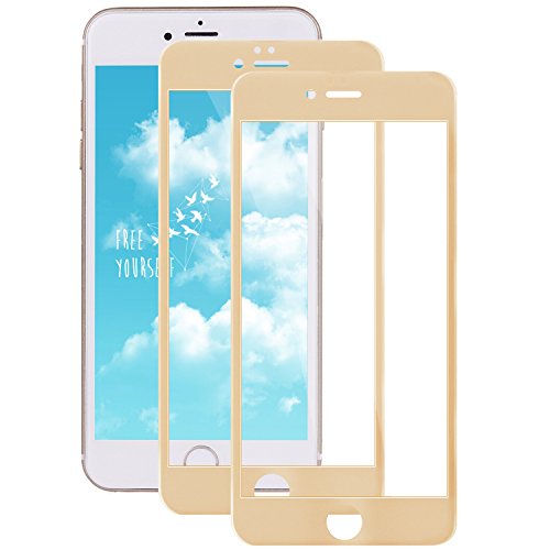 iPhone 7 Plus Panzerglasfolie, ZXK CO 2 Stück Ultradünn 3D Full Screen 99% durchsichtiger Displayschutzfolie Panzerglas Schutzfolie Schutzglas 9H Hartglas für iPhone 7 Plus - Gold 3D Round edge