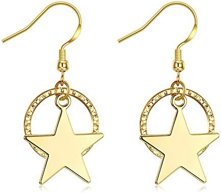 Star Circle Geometry Dangle Earring Party Statement Jewelry Bridal Set For Women Girl