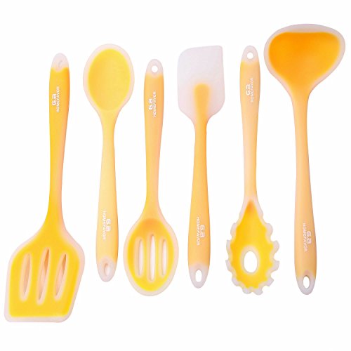 GA Homefavor 6-teiliges Silikon Küchenutensilien Set Heat Resistant Kochwerkzeug