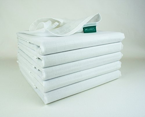 Preisvergleich Produktbild Mulltücher / Mullwindeln / Spucktücher - 5er Pack / 80x80 cm - weiß / Schadstoffgeprüft - Öko-Tex Standard 100 / kochfest bei 95° C / Moltontücher / Baumwolltücher