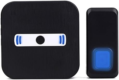Wireless Doorbell, Solotree Wall Plug-in Cordless Door Chime at 1050-feet(300meters) Range with LED Indicator Over 50 Chimes, No Batteries Required for the Receiver （Black）(2 x Receiver 1 x Transmitter )