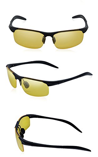 Yidarton Herren Sportbrille Ultraleicht AL-MG Metallrahmen Polarisierte Sonnenbrille Fahrerbrille - 4