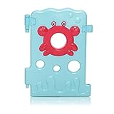 BABY VIVO Laufgitter Laufstall Zusatzpaket Baby Absperrgitter Krabbelgitter Schutzgitter für Kinder aus Kunststoff mit Tür und Spielzeug – Sea World – 4 Elemente - 3