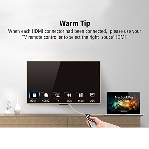 IBEQUANIC HDMI Kabel 3M,Hochgeschwindigkeits HDMI Kabel 2.0 ,1.4a(Ultra HD, 4K, 3D, Full HD, 1080p, HDR, ARC, Highspeed mit Ethernet) Golden 10ft - 5