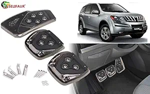 Selifaur - 3 Pcs Black Non-Slip Manual Car Pedals kit Pad Covers Set for Mahindra XUV 500
