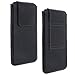 Price comparison product image Real Leather Belt Universal Phone Case 3XL-2 fits Huawei P20 / P20 Lite / Samsung Galaxy J6 / A6 2018 / S8 S9 - Black Mobile Phone Bag