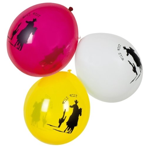 Luftballons Wild West rot-gelb-weiß 6er Pack - 2