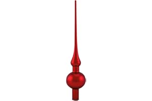 THÜRINGER GLASDESIGN GMBH Thüringer Glasdesign Christbaumspitze Rot, ca. 28 cm, Weihnachtsbaumschmuck