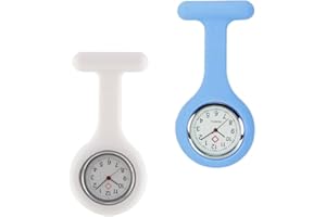 KARELLS Reloj de Enfermera Personalizado, Reloj de Bolsillo Enfermera Cuarzo, Reloj de Bolsillo Médico, de Silicona Estirable