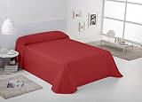 Medidas: 235 x 280 cm. ESTELA - Colcha/Cubrecama RÚSTICO Lisos Color Burdeos - Cama de 135/140 cm. - Hilo Tintado - 50% Algodón/50% Poliéster