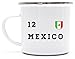 Produktbild Mexico Fußball WM Fanfest Gruppen bedruckte Metalltasse Emaille Camping Tasse mit Spruch Motiv Trikot Mexiko, Größe: onesize,weiß/silber