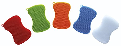 Kuhn Rikon bleiben sauber Scrubber, Silikon, rot / blau, 2er-Set - 5