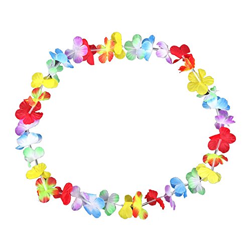 S/O® 10er Pack Blumenketten Multicolor Bunt Blumenkette Hawaiikette Hawaiiketten - 4
