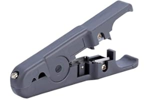 Tosuny Herramienta Multifuncional de Pelado de Cables con Cortador de Cable para UTP Redondo/Plano UTP, Cuchilla Afilada Giratoria Ajustable, Gris