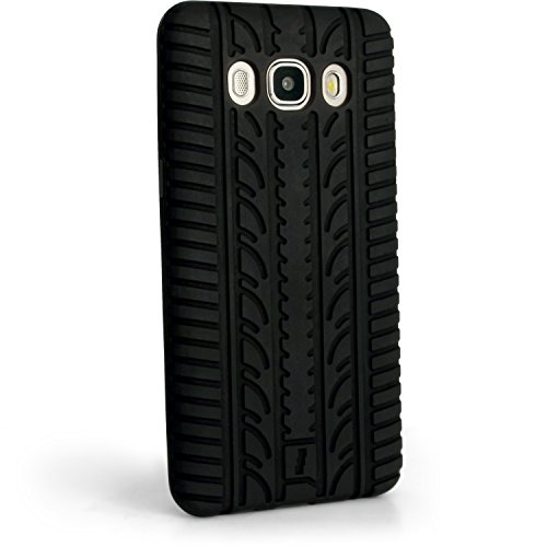 igadgitz U5395 Neum  tico Silicona Gel Goma Funda Carcasa Per Samsung Galaxy J5 J510FN  2016  Case Cover   Protector Pantalla - Negro