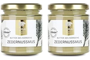 Taiga Naturkost - Sibirisches Zedernuss-Mus Bio - Rohkost-Qualität - Ideal für Cremes, Dressings und Dips - 2x 190g