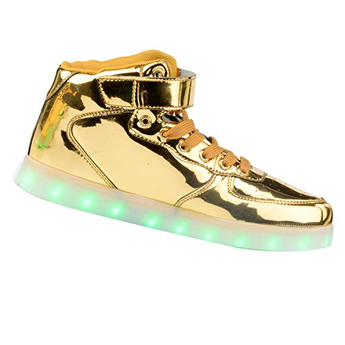 Gloria JR Frauen Mens High Top USB Aufladung LED Schuhe Blinkender Sneaker - 6