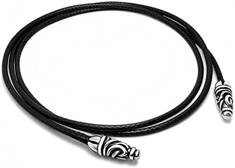 GYJUN Casting Clasp To Contracted And Fashionable Black Woven Flax Wax Rope Necklace Man Necklace , one size