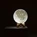 Price comparison product image Cocohot USB LED Night Light Rechargeable 3D Printing Moon Lamp Touch Switch Voice Control Moonlight With Wooden Holder(8cm/3.15inch)