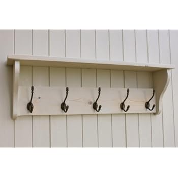 shabby chic coat hooks with shelf