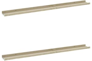 vidaXL 2X Estantes de Pared Repisa Flotante Balda Estantería Salón Sala Estar Estudio Exhibición Colgante Decoración Blanco y Roble Sonoma 100x9x3 cm