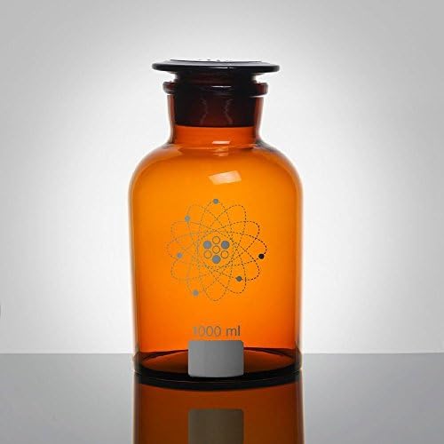Jay Lab 1000 ml Apothecary Jar, Brown/White