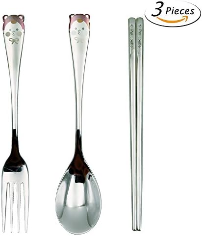 Fork Chopsticks Spoon Flatware Sets,FTUNG Stainless Steel Utensil Travel Set Tableware Dinnerware with Carrying Case for Men Women Adults Work Lunch Traveling Kids Camping Picnic Hiking