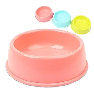 Pets Empire Pet Single Round Bowl Easy Cleaning Pet Bowl for Dog and Cat Made of Environmental Health Plastic Safe Non-Toxic (Medium Size, Random Color)