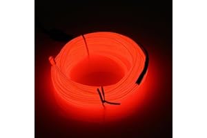COVVY Guirlande Lumineuse LED, Neon Flexible Lumineux Décoration à piles pour Fête/Noël/Anniversaire/Soirée/Mariage, 3 Modes Éclairage avec télécommande, Imperméable Pour Intérieur (Rouge, 3M)