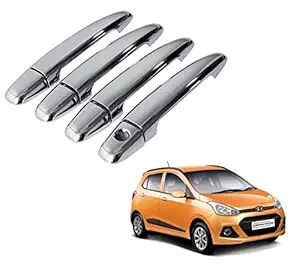 KELIC Door Catch/Handle Cover Chrome Finishing (Silver) Color Auto Accessories Suitable for Hyundai Grand i10 Car Grab Handle Cover