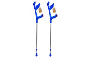 ‎FABACARE FabaCare Krücke mit Softgriff Magic-Soft, 2 Stück Unterarmgehstützen mit Softgrip, Gehhilfe höhenverstellbar, leichte Gehstütze, Unterarmkrücke bis 130 kg, Blau