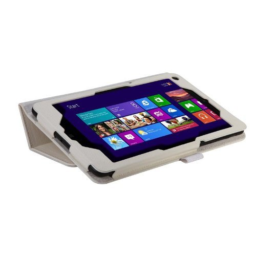 iProtect Kunstleder Tasche weiß für Lenovo ThinkPad 8 Schutz Hülle Case mit Standfunktion 8,3 Zoll - 6