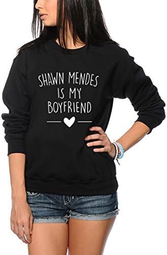 wallshirt Sweatshirt Sweater Shawn Mendes Boyfriend Fashion Gold Tour Autumn Winter Unisex, Black - Black, Medium