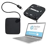 DURAGADGET Lector De Tarjetas + HUB ¡6 en 1! Con Conexión Micro USB Para Portátil Asus K540LA XX659T / Chuwi LapBook 12.3 / HP 14 bs036ng , HP 15 bs030n , HP OMEN 15-ce002ns , HP Pavillion 15 cc508ns - Con Luz LED