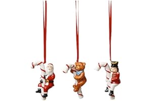 ‎VILLEROY & BOCH Villeroy & Boch - Nostalgiczne ornamenty, ornamenty laska cukrowa, zestaw 3-częściowy, 13 x 3,5 x 7,5 cm, porcelana, wielokolorowe, 14-8331-6690