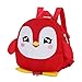 Produktbild Haiwan Kawaii Regenschutz Kindergartentasche Mädchen Mini 3D Kinderrucksack Leichter Nylon Schulrucksack Pinguin TravelLite Kinder Rucksack (Rot)