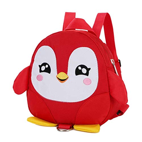 Preisvergleich Produktbild Haiwan Kawaii Regenschutz Kindergartentasche Mädchen Mini 3D Kinderrucksack Leichter Nylon Schulrucksack Pinguin TravelLite Kinder Rucksack (Rot)