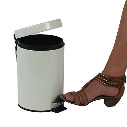 KELA 21766, Kosmetikeimer 3 l, Silent-Close, Metall, Alaska, Weiß - 3