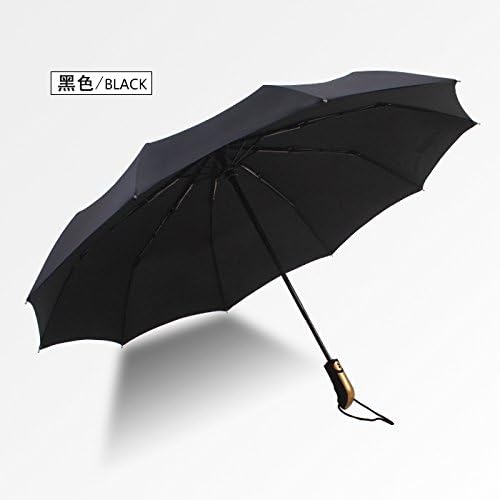 ZQ@QX10 Fully automatic wind-resistant folding umbrella business men and women , Black