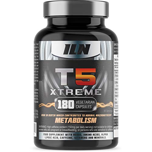 T5 Xtreme for Men and Women - HIGH in CHROMIUM which contributes to normal macronutrient METABOLISM & the maintenance of normal BLOOD GLUCOSE LEVELS - 180 Vegetarian Capsules