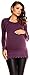 Zeta Ville Women's Maternity Stretch Warm Knit Bodycon Tunic Bolero Neck - 402c (Purple, UK 8/10)