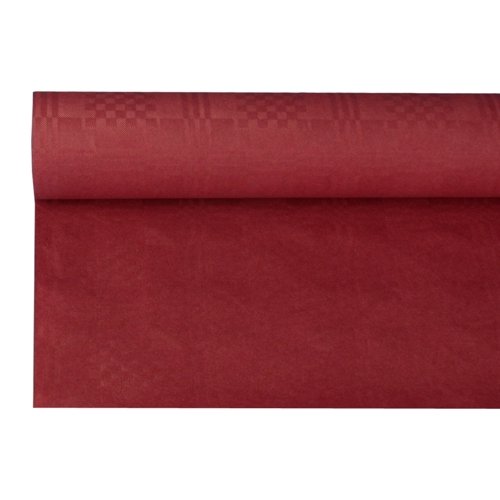 Damasttischdecke Tischtuch aus Papier, gerollt 1,20m x 8m, bordeaux / Hochwertige Papiertischdecke mit Damastprägung - ideal für Hotels, Gastronomie, Restaurants, Eventveranstalter, Kantinen, Konfirmation, Kommunion, Feiern, Partys usw.