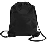 Covermason Nylon Kordelzug Rucksack Drawstring Backpack Sport Reise Draussen Rucksack Taschen (Schwarz)