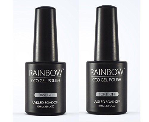 New CCO Rainbow Twin Pack UV/LED Gel Top and Base Coat 10ml Bottle